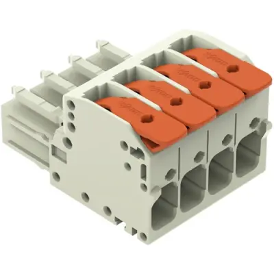 1-wire female connector, 4 pole, pitch 7.62 mm, light gray, 831-1104 - 1