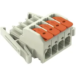 1-wire female connector, 4 pole, pitch 7.62 mm, light gray, 831-1104/037-000