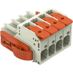 1-wire female connector, 4 pole, pitch 7.62 mm, light gray, 831-1104/038-000