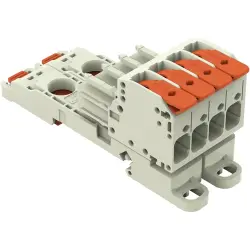 1-wire female connector, 4 pole, pitch 7.62 mm, light gray, 831-1104/306-000