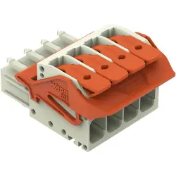 1-wire female connector, 4 pole, pitch 7.62 mm, light gray, 831-1104/320-000