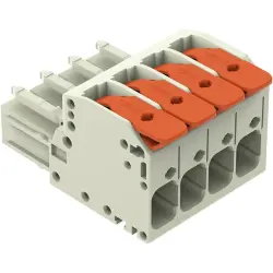 1-wire female connector, 4 pole, pitch 7.62 mm, light gray, 831-1104/322-000