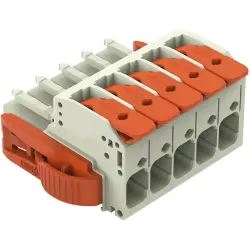 1-wire female connector, 5 pole, pitch 7.62 mm, light gray, 831-1105/038-000