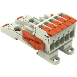 1-wire female connector, 5 pole, pitch 7.62 mm, light gray, 831-1105/038-000/306-000