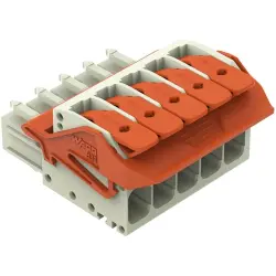 1-wire female connector, 5 pole, pitch 7.62 mm, light gray, 831-1105/320-000