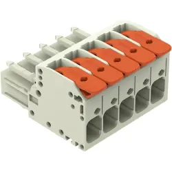 1-wire female connector, 5 pole, pitch 7.62 mm, light gray, 831-1105/322-000