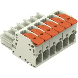 1-wire female connector, 6 pole, pitch 7.62 mm, light gray, 831-1106