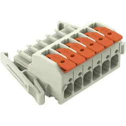 1-wire female connector, 6 pole, pitch 7.62 mm, light gray, 831-1106/037-000