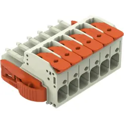 1-wire female connector, 6 pole, pitch 7.62 mm, light gray, 831-1106/038-000