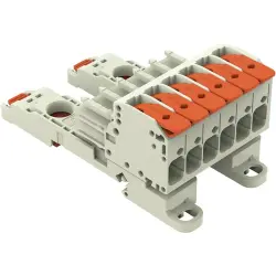 1-wire female connector, 6 pole, pitch 7.62 mm, light gray, 831-1106/306-000