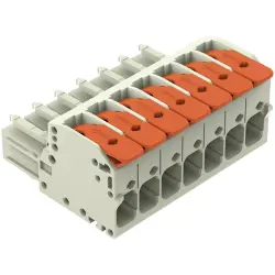 1-wire female connector, 7 pole, pitch 7.62 mm, light gray, 831-1107