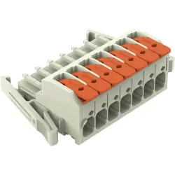 1-wire female connector, 7 pole, pitch 7.62 mm, light gray, 831-1107/037-000