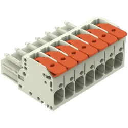 1-wire female connector, 7 pole, pitch 7.62 mm, light gray, 831-1107/322-000
