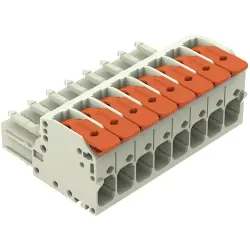 1-wire female connector, 8 pole, pitch 7.62 mm, light gray, 831-1108