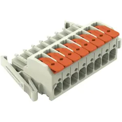 1-wire female connector, 8 pole, pitch 7.62 mm, light gray, 831-1108/037-000
