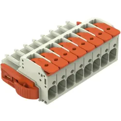 1-wire female connector, 8 pole, pitch 7.62 mm, light gray, 831-1108/038-000