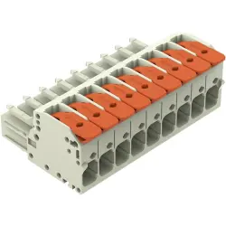 1-wire female connector, 9 pole, pitch 7.62 mm, light gray, 831-1109