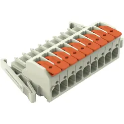 1-wire female connector, 9 pole, pitch 7.62 mm, light gray, 831-1109/037-000
