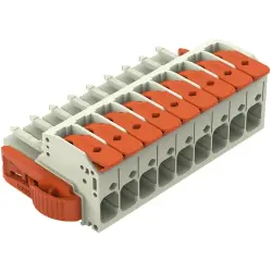 1-wire female connector, 9 pole, pitch 7.62 mm, light gray, 831-1109/038-000