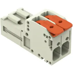1-wire pin header, 2 pole, pitch 7.62 mm, light gray, 831-1202