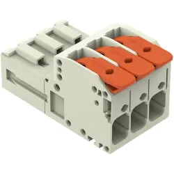 1-wire pin header, 3 pole, pitch 7.62 mm, light gray, 831-1203