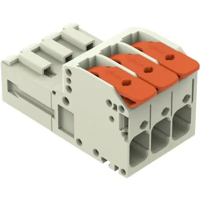 1-wire pin header, 3 pole, pitch 7.62 mm, light gray, 831-1203 - 1
