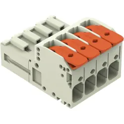 1-wire pin header, 4 pole, pitch 7.62 mm, light gray, 831-1204