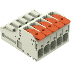 1-wire pin header, 5 pole, pitch 7.62 mm, light gray, 831-1205