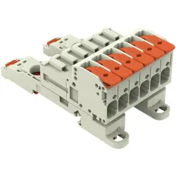 1-wire pin header, 6 pole, pitch 7.62 mm, light gray, 831-1206/306-000