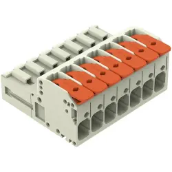 1-wire pin header, 7 pole, pitch 7.62 mm, light gray, 831-1207