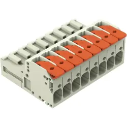 1-wire pin header, 8 pole, pitch 7.62 mm, light gray, 831-1208