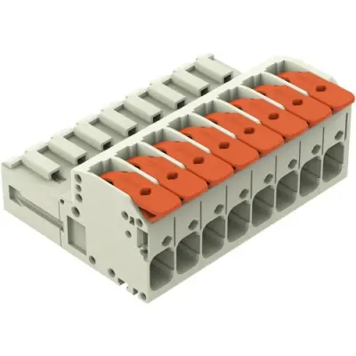 1-wire pin header, 8 pole, pitch 7.62 mm, light gray, 831-1208 - 1