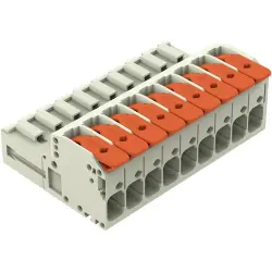 1-wire pin header, 9 pole, pitch 7.62 mm, light gray, 831-1209