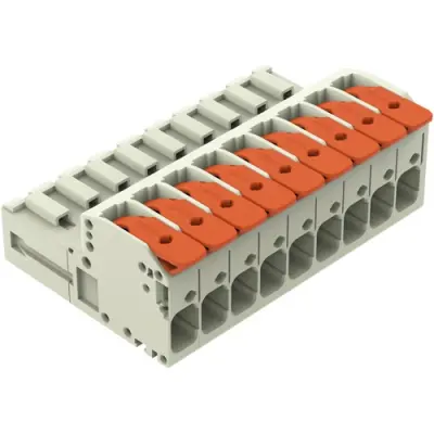 1-wire pin header, 9 pole, pitch 7.62 mm, light gray, 831-1209 - 1