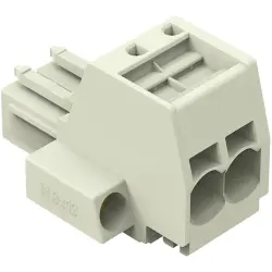 1-wire female connector, 2 pole, pitch 7.62 mm, light gray, 831-3102/107-000