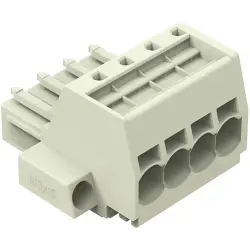 1-wire female connector, 4 pole, pitch 7.62 mm, light gray, 831-3104/107-000