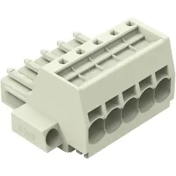 1-wire female connector, 5 pole, pitch 7.62 mm, light gray, 831-3105/107-000