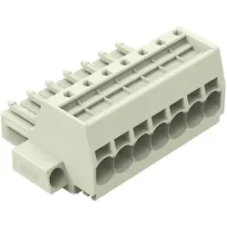 1-wire female connector, 7 pole, pitch 7.62 mm, light gray, 831-3107/107-000