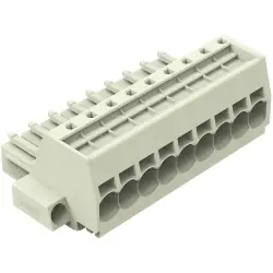 1-wire female connector, 9 pole, pitch 7.62 mm, light gray, 831-3109/107-000