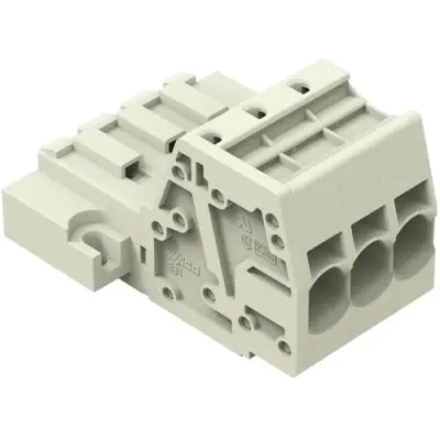 1-wire pin header, 3 pole, pitch 7.62 mm, light gray, 831-3203/109-000 - 1