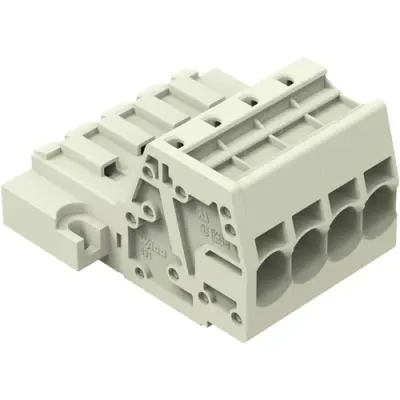 1-wire pin header, 4 pole, pitch 7.62 mm, light gray, 831-3204/109-000 - 1