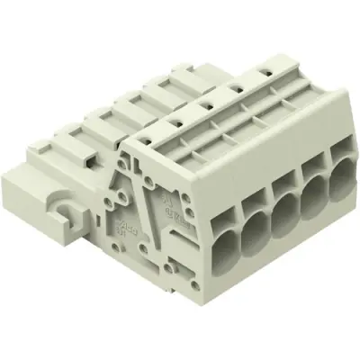 1-wire pin header, 5 pole, pitch 7.62 mm, light gray, 831-3205/109-000 - 1