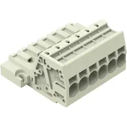 1-wire pin header, 6 pole, pitch 7.62 mm, light gray, 831-3206/109-000