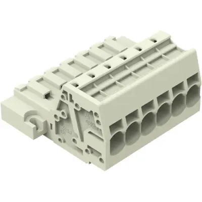 1-wire pin header, 6 pole, pitch 7.62 mm, light gray, 831-3206/109-000 - 1