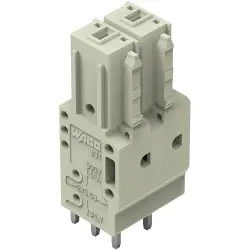 Socket header, 2 pole, pitch 7.62 mm, straight, light gray, 831-3502