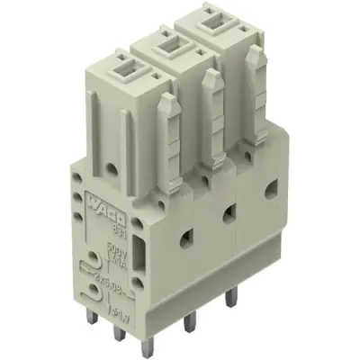 Socket header, 3 pole, pitch 7.62 mm, straight, light gray, 831-3503 - 1