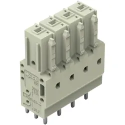 Socket header, 4 pole, pitch 7.62 mm, straight, light gray, 831-3504