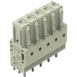 Socket header, 5 pole, pitch 7.62 mm, straight, light gray, 831-3505