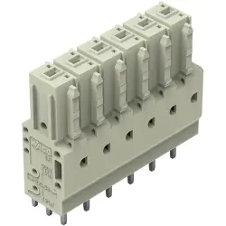 Socket header, 6 pole, pitch 7.62 mm, straight, light gray, 831-3506