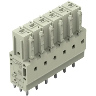 Socket header, 6 pole, pitch 7.62 mm, straight, light gray, 831-3506 - 1